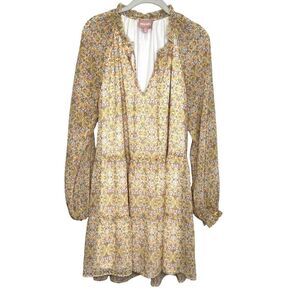 Show Me Your Mumu Paisley Birdie Mini Dress Size Large Floral Sheer Sleeves